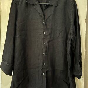 Women’s linen Black Shirt